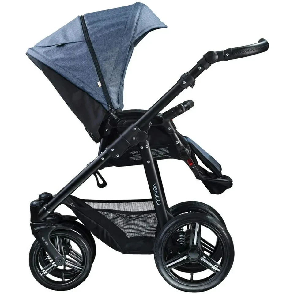 Venicci Soft Stroller with Bassinet in Denim Blue - Image 3 of 4