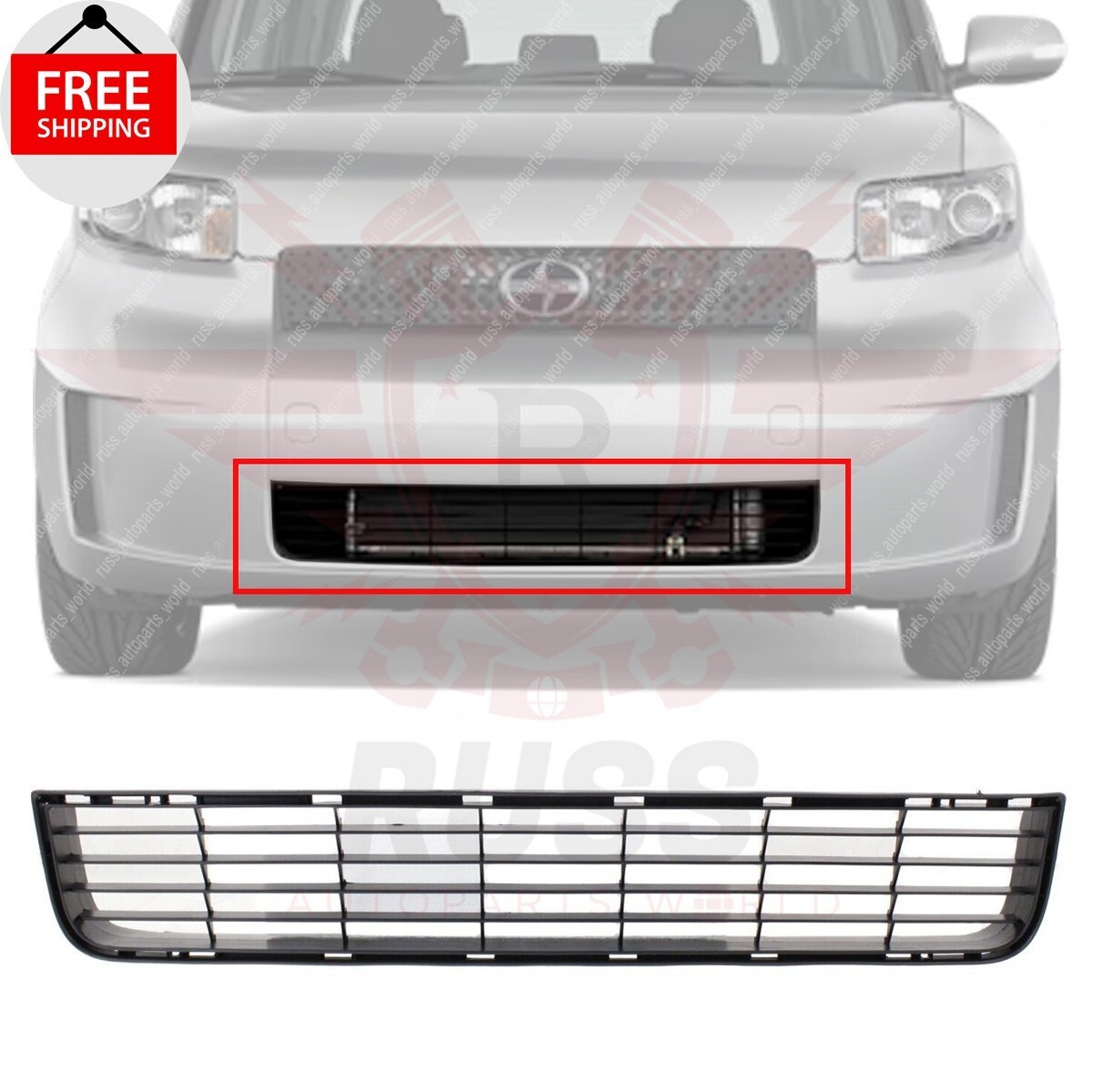 New Front Center Bumper Grille Textured Black Plastic Fits 2008