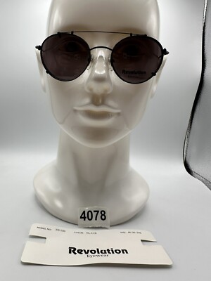New Vintage Revolution Eyewear With SunShade RE030 Black 46 20 145