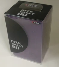 BCW Deck Vault PURPLE LX 80 Deck Box holds 80 w/ Dice Tray 75 FREE basic land