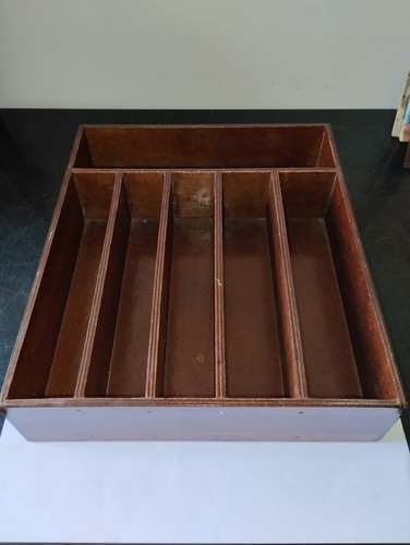 box CASSETTA in legno PORTAPOSATE posate posateria cucina cm 6x25x30 - Foto 3 di 7