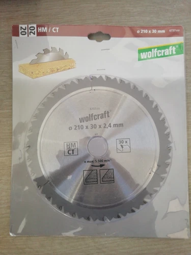 Wolfcraft Ø210 x 30 x 2,4mm Kreissägeblatt 30 Zähne 20HM/CT 6737000