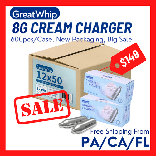 BULK PRICE Whipped Cream Chargers 600 PCS GreatWhip Pure Whip * NEW