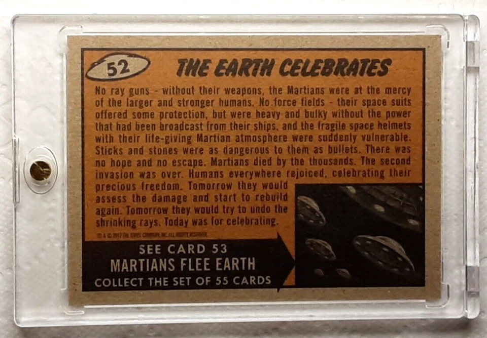 2017 Mars Attack's The Revenge Bronze Card 52 THE EARTH CELEBRATES - Image 2 of 2