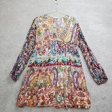 Zara Tiered Babydoll Dress Women's Small Multicolor Paisley Boho Whimsey Cottage