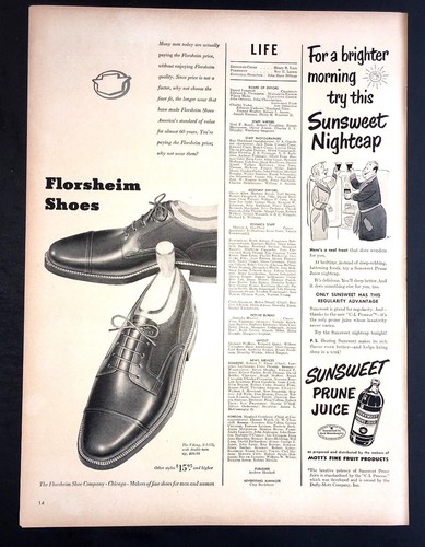 Life Magazine Ad 1950 FLORSHEIM SHOES 