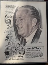 Vintage St. Louis Blues Caricature of Managing Director Lynn Patrick by Amour   