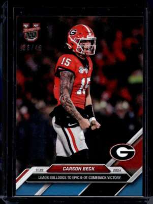 2024 Bowman U Topps Now # 49 Carson Beck Blue Parallel Card #d 26/49