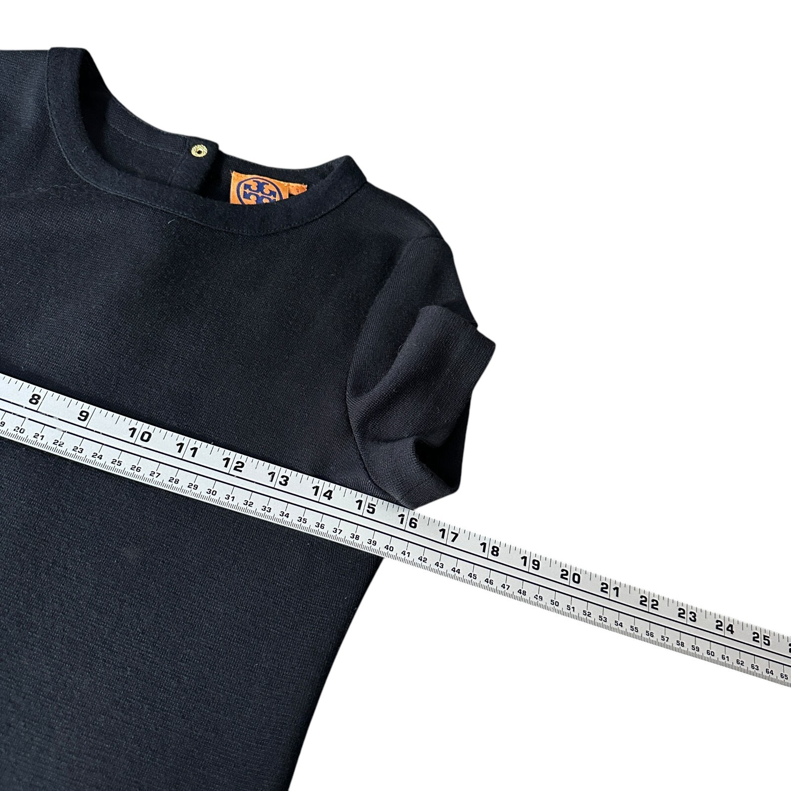 Tory Burch Anthea Wool Dress Women’s Small Black Front Pockets Short Sleeve thumbnail 9