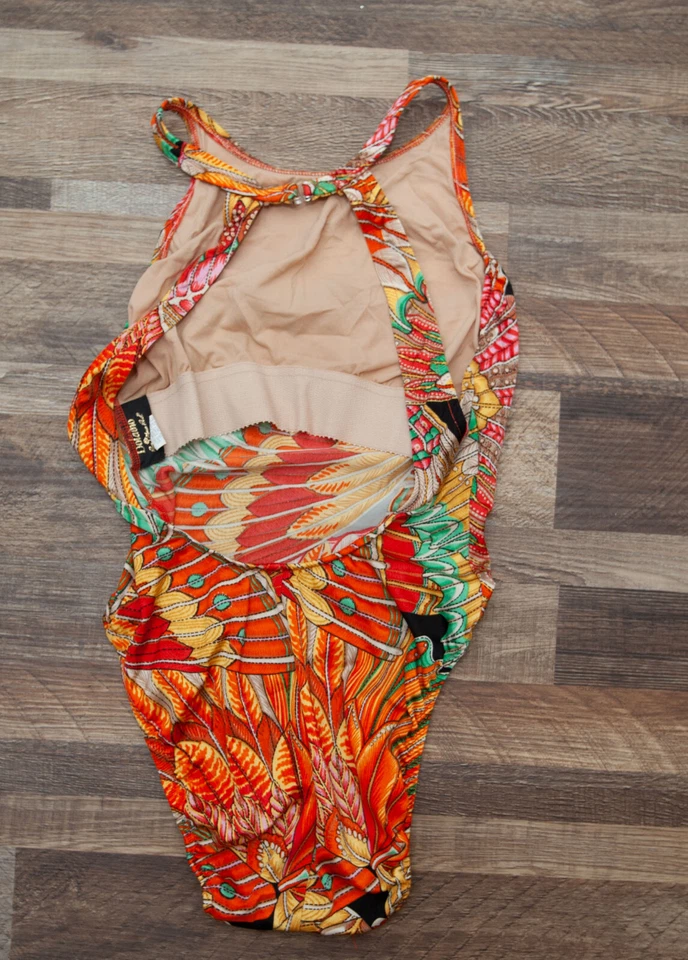 Traje de baño Doladio Rose Marie Reid talla 8 de colección años 70 de una pieza usado en excelente estado pluma naranja Foto 3 de 3