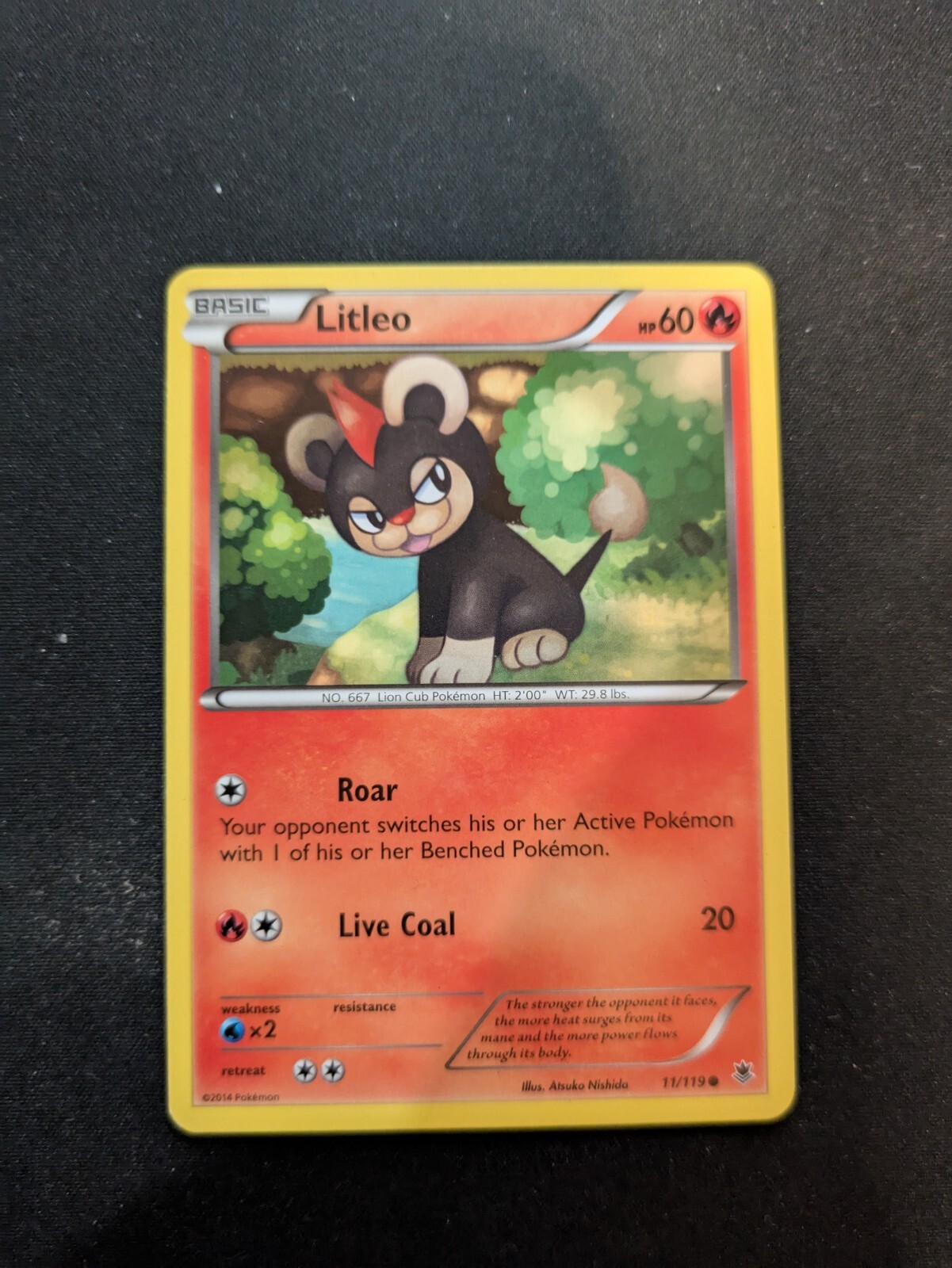 Litleo 11/119 - XY Phantom Forces - Pokemon 2014 Common TCG Card