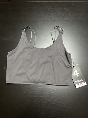 FourLaps Poise Longline Sports Bra Womens Medium Graphite Gym/Workout NWT $54.