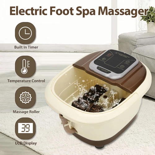 Electric Foot Massager 10L Bubble Foot Bath Spa Foot Tub Roller Heat Soak Bath - Picture 4 of 14