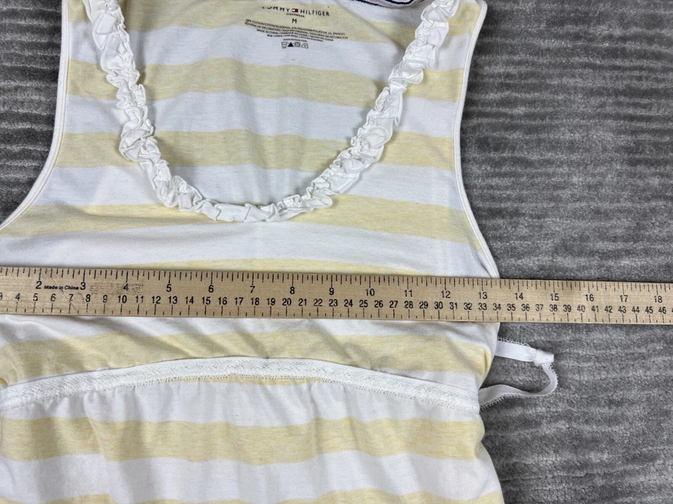Camisón Tommy Hilfiger para mujer mediano amarillo a rayas sin mangas hasta la rodilla Foto 4 de 4