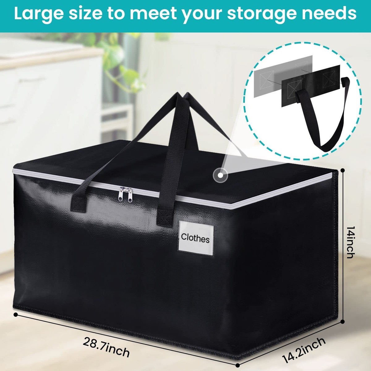 Extra Large Moving Bags with Zippers Handles 93L Storage Capacity