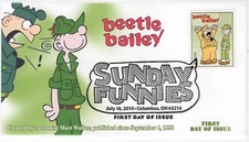 AO 4467-2, 2010, Sunday Funnies, Pictorial Postmark, Add-on Cachet, First Day Co