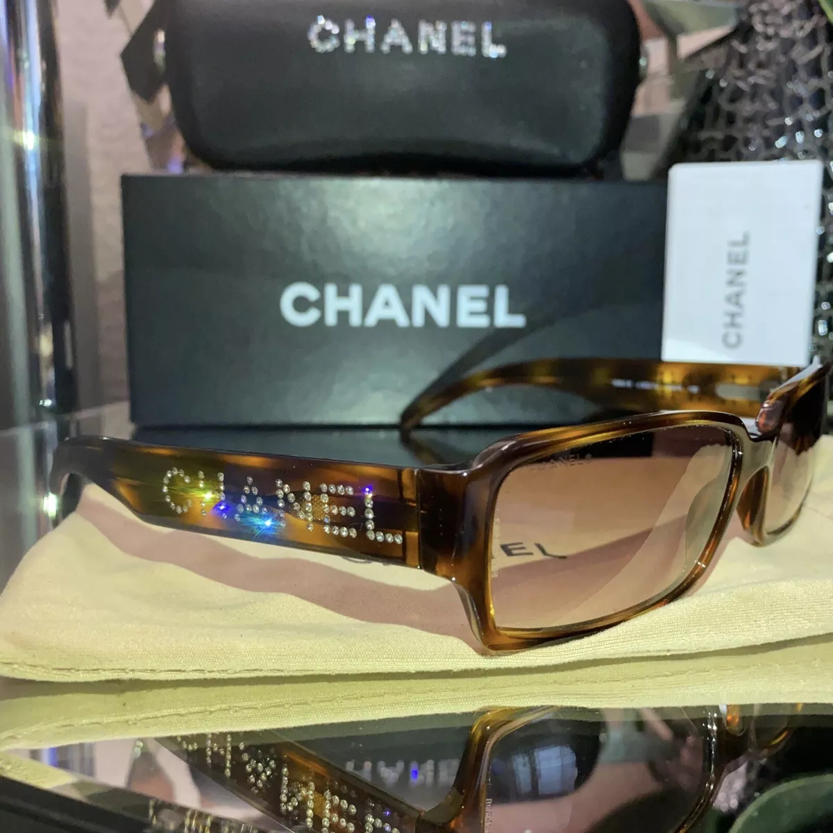 Chanel Sunglasses 5060-B Brown Limited Edition Swarovski Crystal VERY RARE!