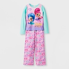 Girls' Nickelodeon Shimmer and Shine Ballerina Pink 2 Piece Pajama PJ Set - 4, 6