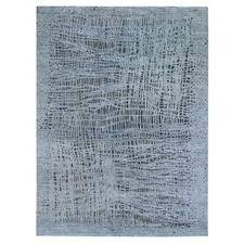 7'10" x 10' THE LOST BRANCHES Silk with Textured Wool Hand Knotted Rug R59950