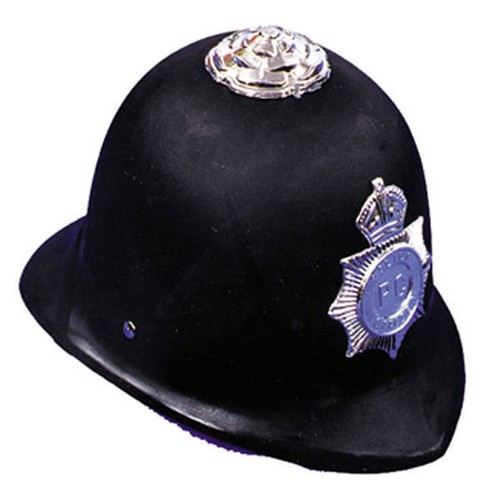 Bobby Plastic Helmet Police Hat Black 