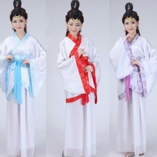 Femme Chinois Ancien Déguisement Manches Longues Hanfu Robe Danse Cosplay Rétro