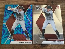 Andy Young 2021 Panini Mosaic Reactive Blue + Base 2 RC Rookie Cards Lot #210 