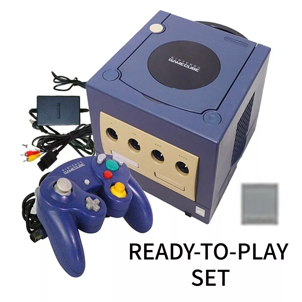Nintendo GameCube Violet Console+Controller+Cables+Memory59 (Ready-to-play-set)