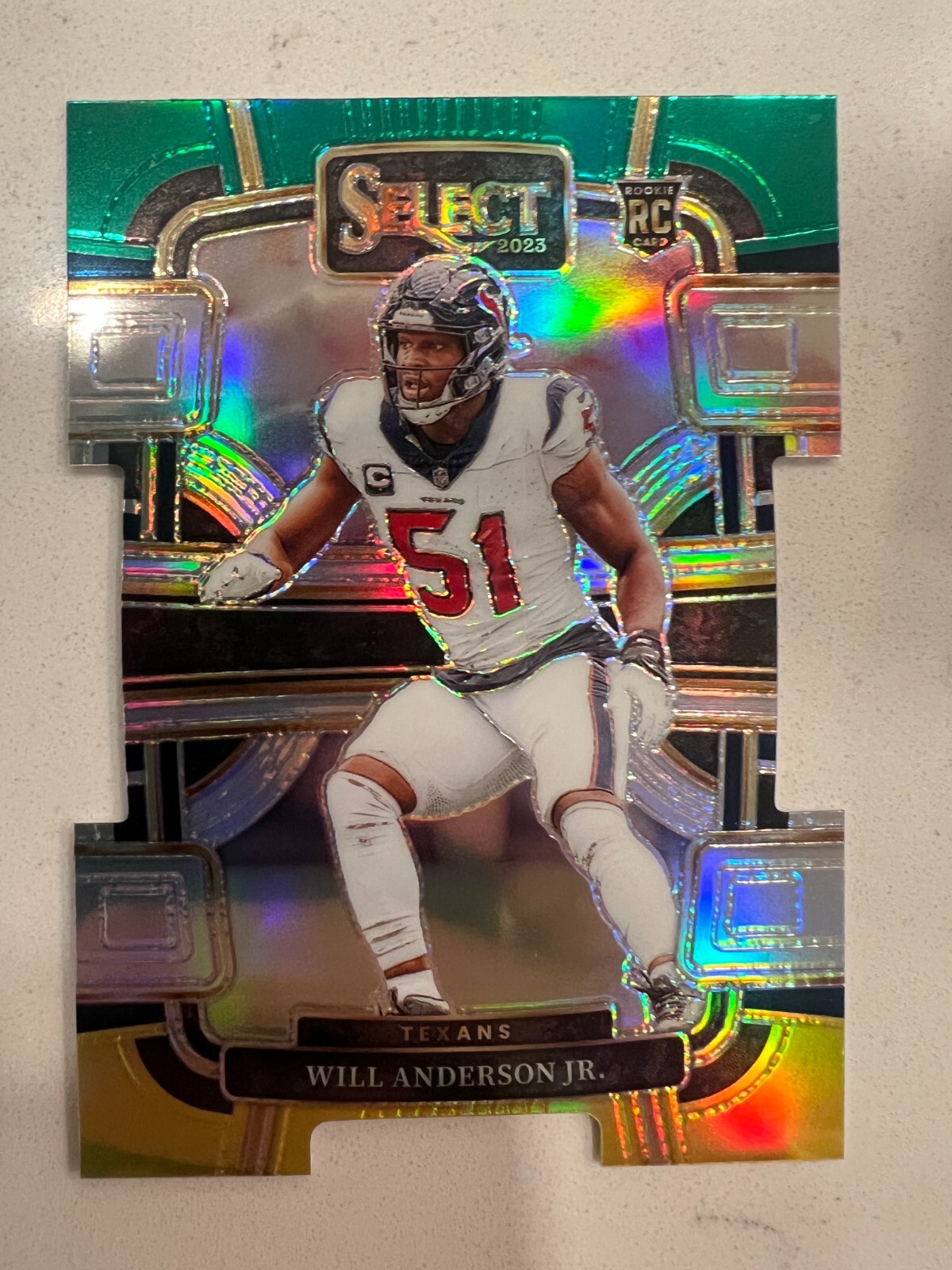 2023 Panini Select - Will Anderson Jr. - Die-Cut Green & Yellow Prizm Rookie #40