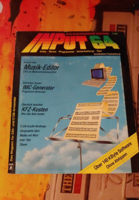 Input 64 7/88 1988 Commodore 64 (Disk, Manual/Box) works 8-bit magazine classic