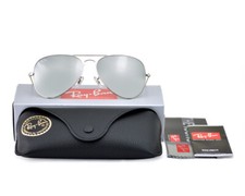 Ray-Ban Sunglasses RB3025 Aviator Mirror Silver Frame Silver Mirror Lens 58mm