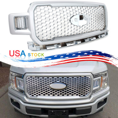 New For Ford F-150 2018-2020 Ingot Silver+Chrome Front Radiator Grille Assembly