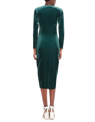 CHIARA BONI La Petite Robe Coschita Green Velvet Midi Dress UK 6 US 2 IT 38 BNWT - Picture 2 of 19