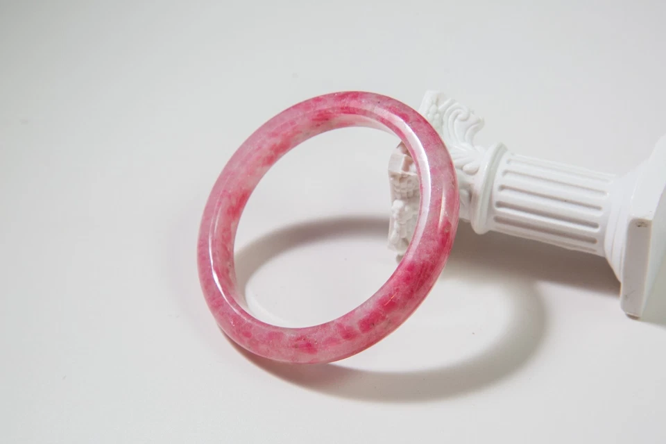 57mm+ Sakura Flower Rain Rhodonite Bangle Bracelet | 57口樱花雨蔷薇辉手镯 - Image 2 of 4