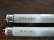 F8T5CW 4100K COOL WHITE FLUORESCENT TUBES SET OF 2