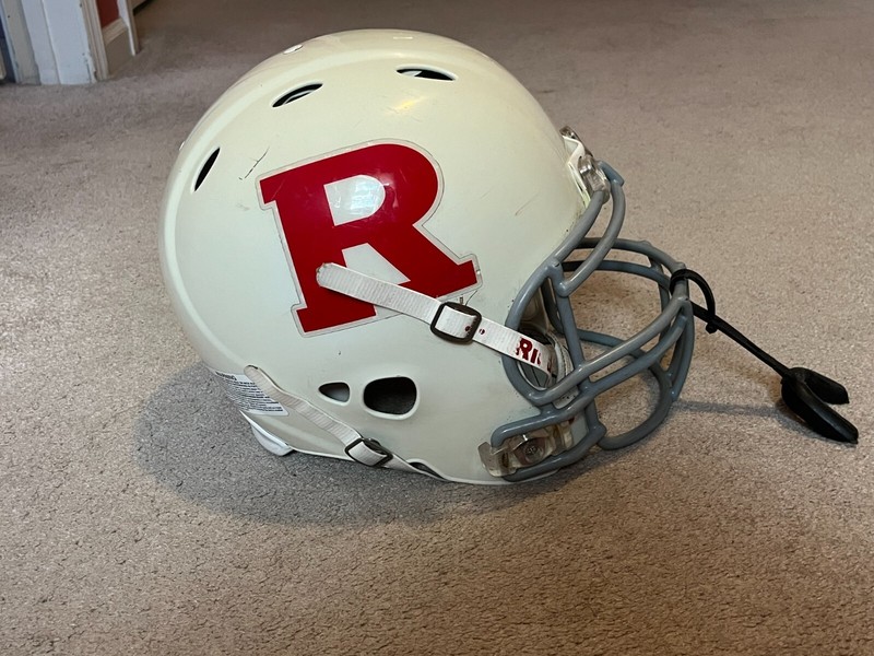 2009-2014 Rutgers Game Used Riddell White Full Sized Large NCAA Helmet Rare