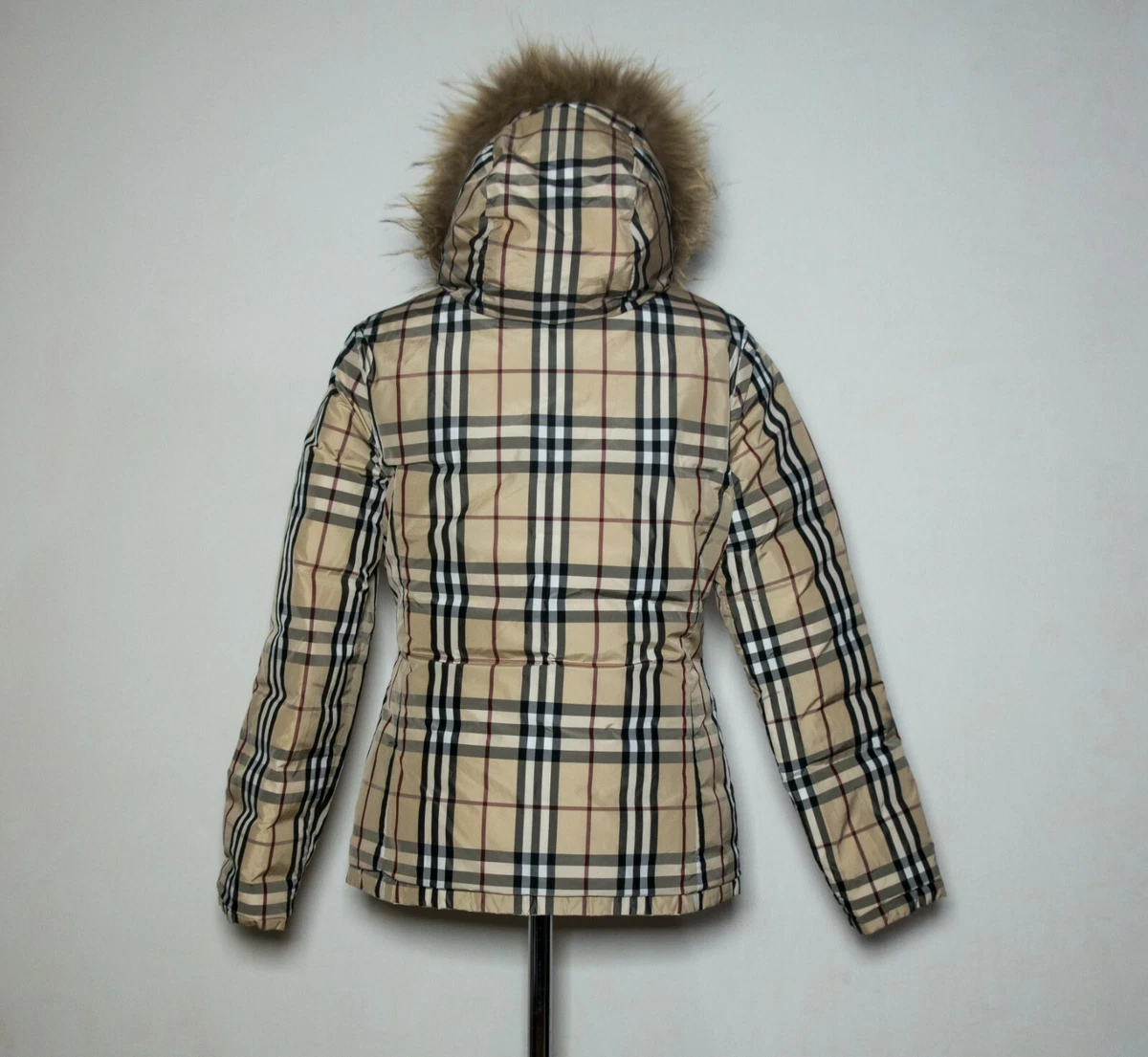 Burberry Reversible Puffer Hooded Jacket Fur Nova Check sz40 | eBay