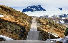 Landscape nature road mountains long Custom Gaming Mat Desk
