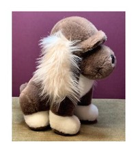 SO CUTE AND ADORABLE DARK BROWN AND CREAMY WHITE PUPPY/DOG PLUSH/STUFFED ANIMAL