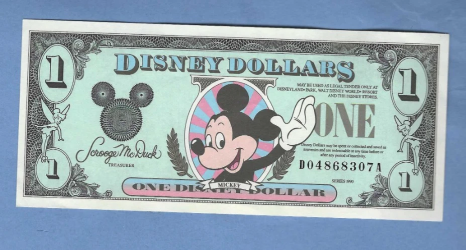 ✨超希少✨【美品】Disney Dollars 1993年版 $1, 5, 10 ✨超希少✨【美品】Disney Dollars 1993年版 $1, 5, 10