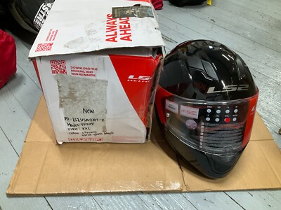 LS2 Stream FF328 Solid Gloss Black Motorcycle Helmet Black XXL