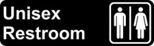 10x3 Unisex Restroom Sticker Vinyl Business Door Wall Sign Decal Stickers Signs