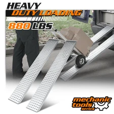 63"Loading Ramp 2PCS Silver Galvanized A3 Steel 880LB Multifunctional Truck Ramp