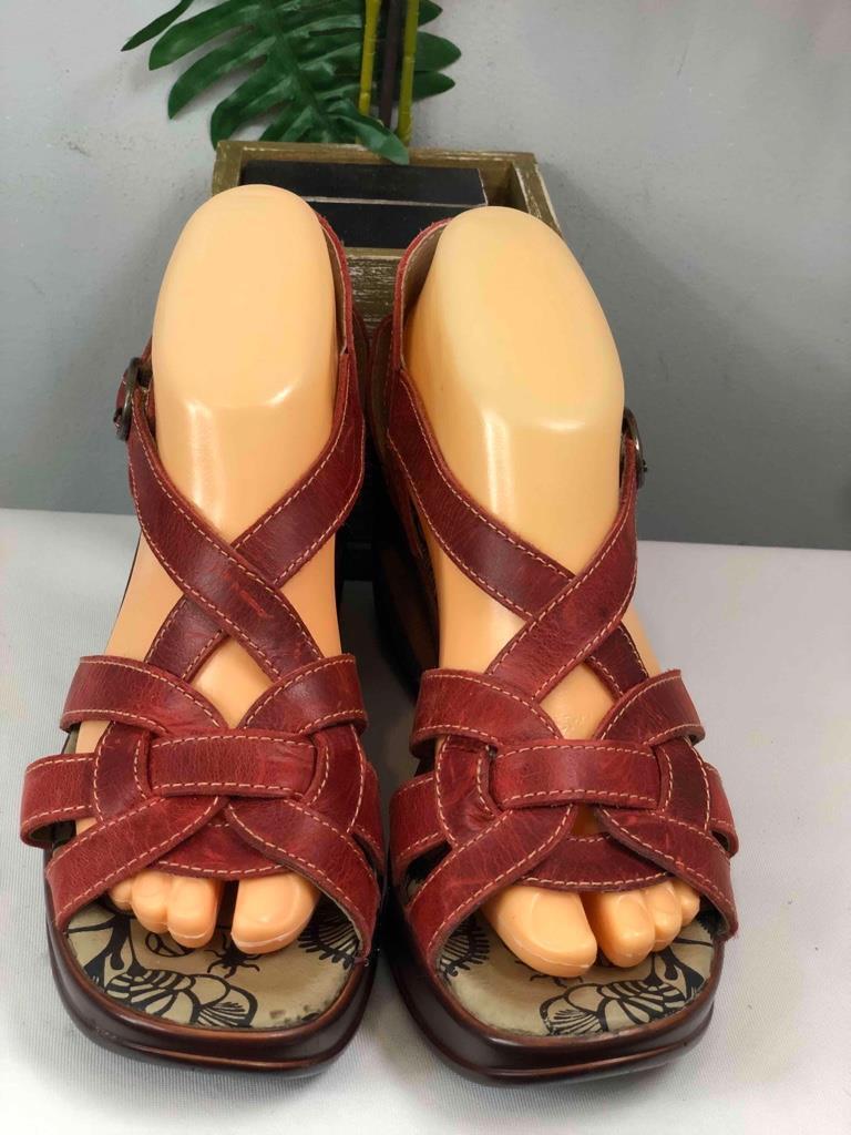 FLY LONDON Strappy Red Leather Wedge Sandals #P143627004 EU FLY LONDON Strappy Red Leather Wedge Sandals #P143627004 EU