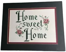 Home Sweet Home Cross Stitch Needlepoint Completed Matted Unframed
