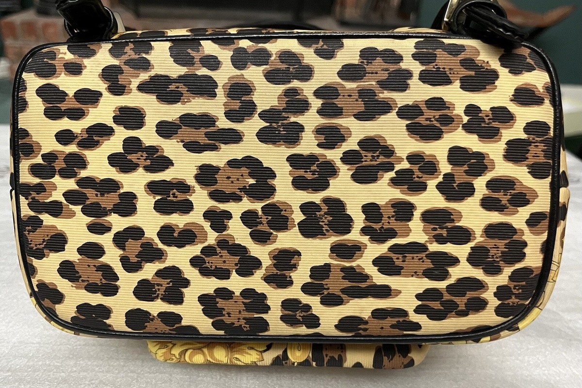 VERSACE Leopard print backpack, leather, women\'s, yellow Versace Backpacks Blue Multiple colors Golden Yellow Nylon  main image 4