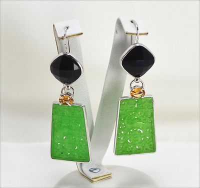 Orecchini In Argento Con Citrino Brasiliano E Topazio Bianco, 6,86 - Foto 5