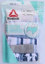 Reebok #11175 NEW Girls' 6 Pack Stretch Performance Hipster Underwear