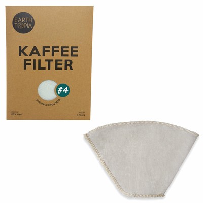 EARTHTOPIA 3 Stk. Kaffeefilter Stoff Mehrweg Dauer Permanent Filter Gr. 2 & 4