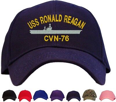 Available in 7 Colors Hat USS Ronald Reagan CVN-76 Embroidered Baseball Cap