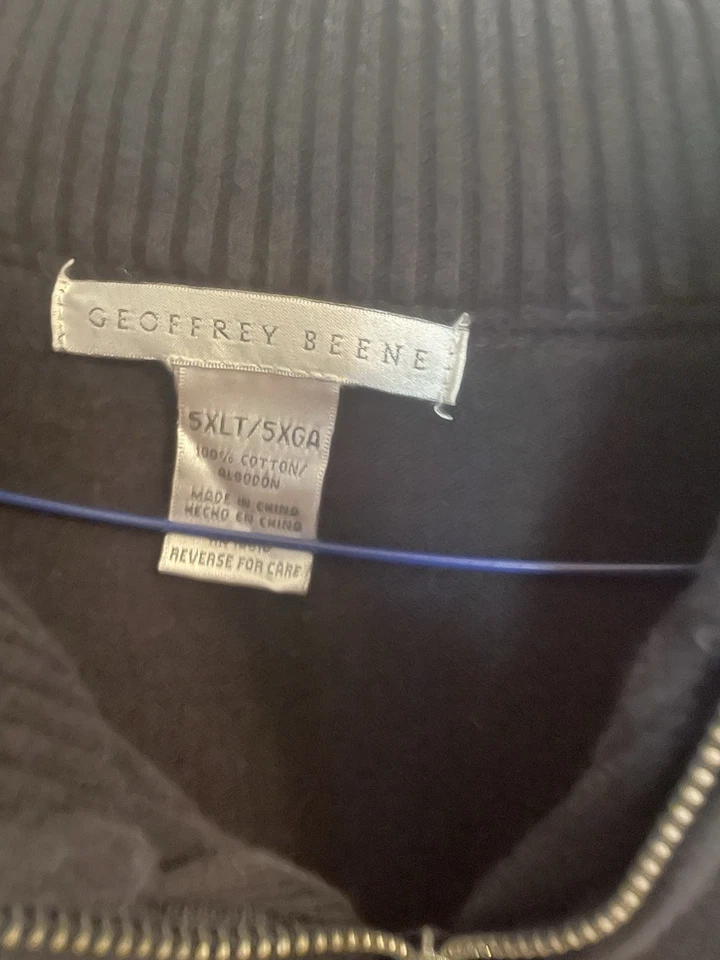 Geoffrey Beene Men's 1/4 Zip  Sweater Big & Tall Size 5XLT Black - Image 3 of 4